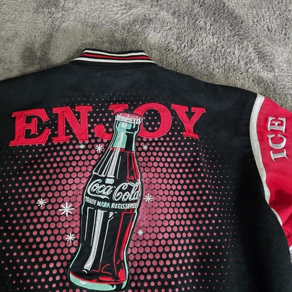 COCA COLA JH DESIGNS 2X RACING VARSITY RETRO EMBROIDERED JACKET - Picture 15 of 15